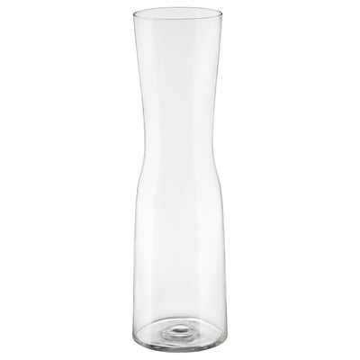 TIDVATTEN clear glass vase, mouth blown, cylindrical shape, sleek design.