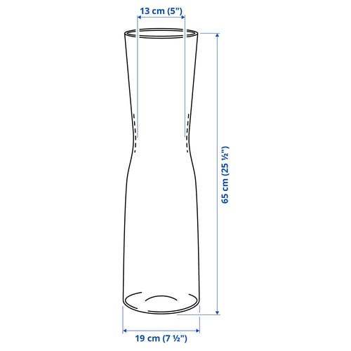 Illustration with measurements for the product: TIDVATTEN.