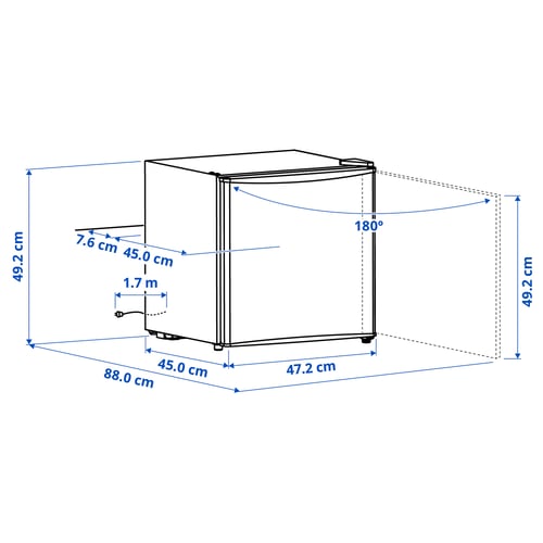 Illustration with measurements for the product: TILLREDA.