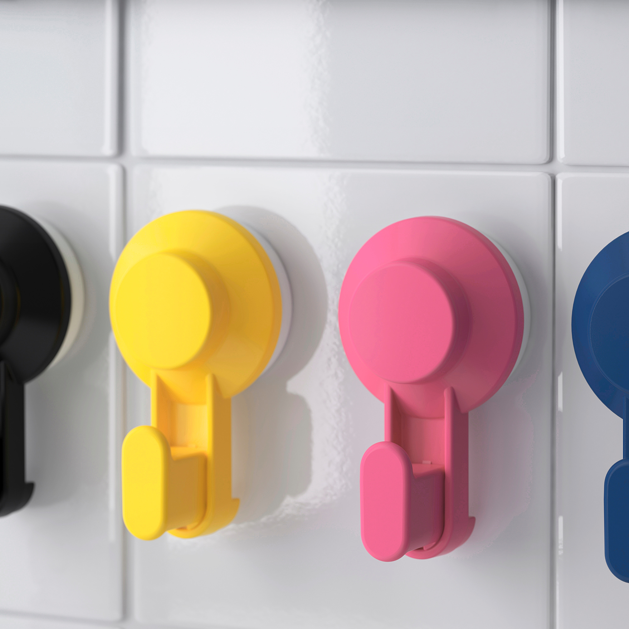 TISKEN Hook with suction cup, mixed colours