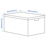 TJENA Storage box with lid, white, 35x50x30 cm