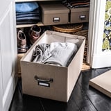 TJOG Storage box with lid, dark beige, 35x56x30 cm