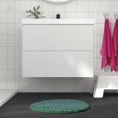 TOFTBO Bath mat, green/blue, 55 cm