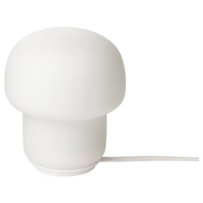 TOKABO lamp, white, glass & plastic, round shape, simple design.