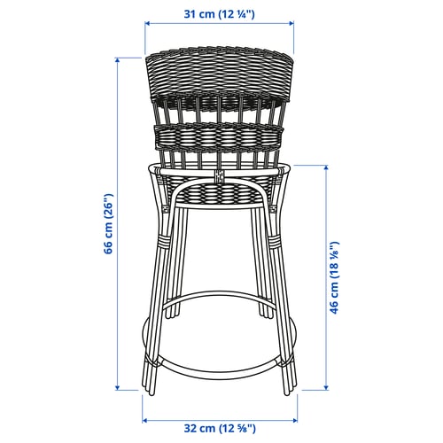 Illustration with measurements for the product: TOLKNING.