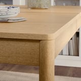 TONSTAD / TONSTAD Table and 4 chairs, oak veneer/oak effect Fridtuna light beige, 140/196x85 cm