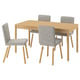 Option: TONSTAD / TONSTAD Table and 4 chairs, oak veneer/Viarp beige/brown oak effect, 150x80 cm