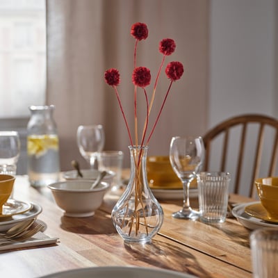 TORKA Dried parts of flowers/plants, bunch/scabiosa red, 40 cm