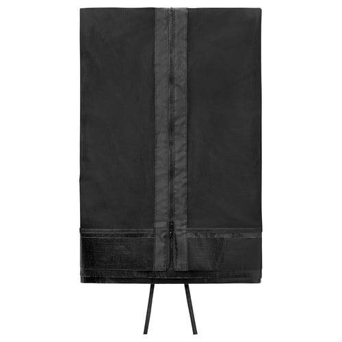 TORPÖN black insect net for parasols, mesh fabric with zip, stands on three legs.