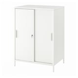 TROTTEN Cabinet with sliding doors, white, 80x55x110 cm