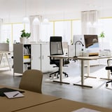 TROTTEN Cabinet with sliding doors, white, 80x55x110 cm