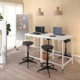 TROTTEN/LIDKULLEN Table and sit/stand support, white/dark grey