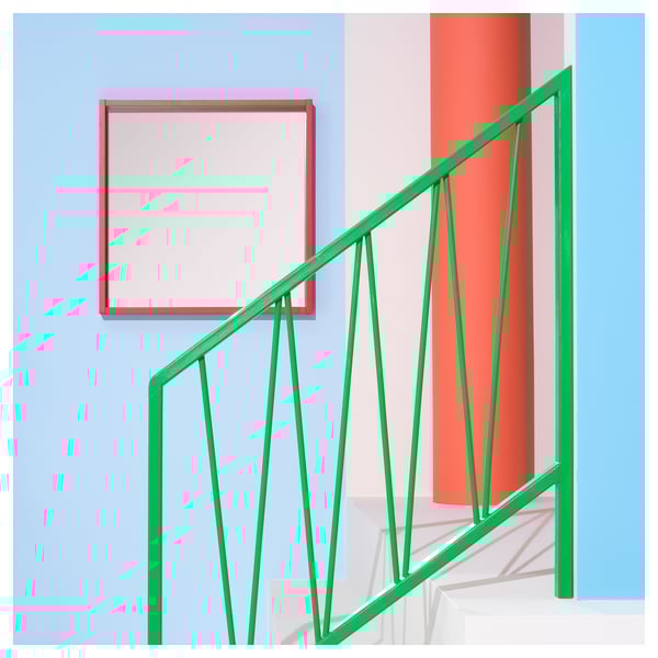 TURBOKASTANJ Mirror, red, 75x75 cm