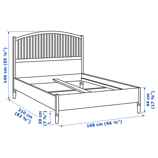 TYSSEDAL Bed frame, white, 160x200 cm