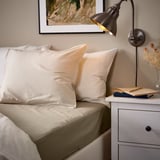 ULLVIDE Flat sheet, grey-beige, 240x260 cm