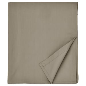 A folded beige ULLVIDE flat sheet with a subtle striped pattern and a hemmed edge design.
