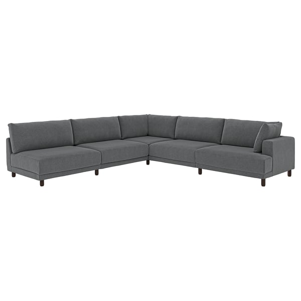 UPPÅKRA Modular corner sofa, 6 seat, with open end, left/Johanneshov dark grey