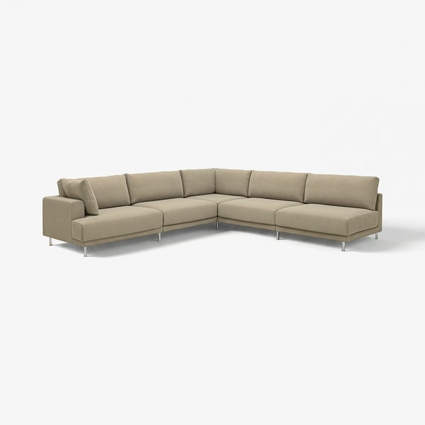 UPPÅKRA sectional sofa in beige, modern design with deep cushions.
