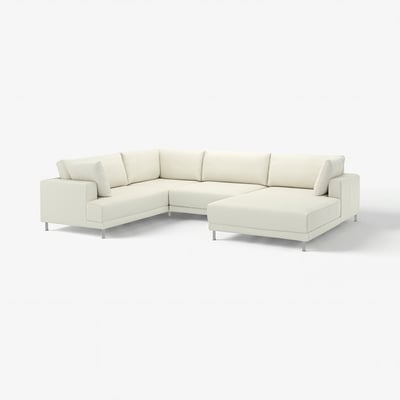 This image displays the UPPÅKRA cream-colored sectional sofa, featuring a modern design and comfortable, oversized cushions.