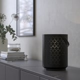 URSKILJA Lantern for block candle, black, 22 cm