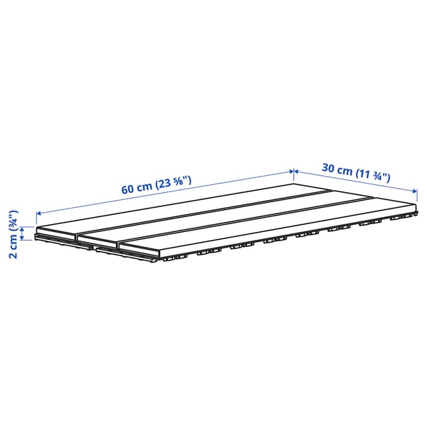 UTLÄNGAN Floor decking, outdoor, grey stained, 0.90 m²