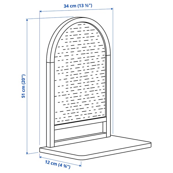 Illustration with measurements for the product: UTSÅDD.