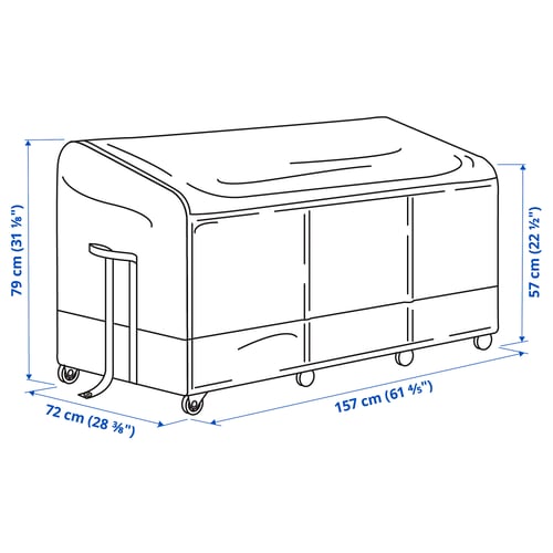 Illustration with measurements for the product: VÄTTERSÖ.