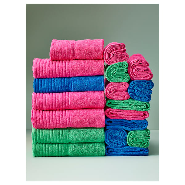 VÅGSJÖN Bath towel, bright pink, 70x140 cm