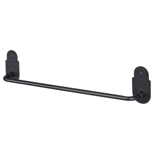 Black valasjon towel rail, classic design, metal bar with black finish, wall-mountable.