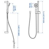 VALLAMOSSE Riser rail with handshower kit, chrome-plated