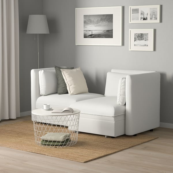 vallentuna وحدة كنب بمقعدين مع كنبة سرير وتخزين murum أبيض ikea