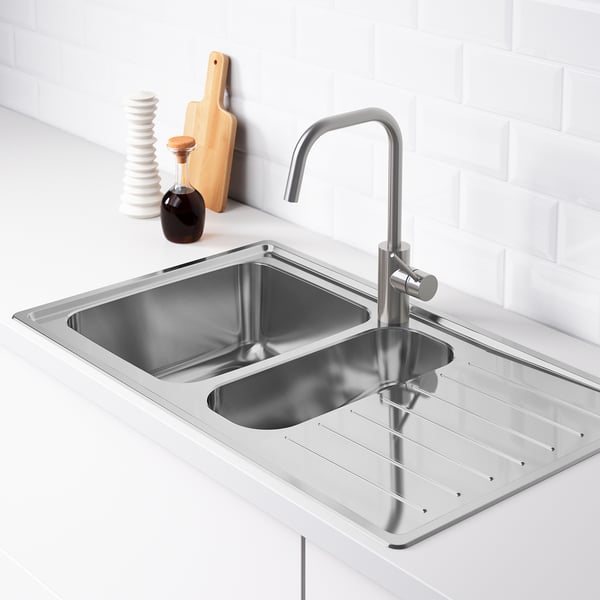 Vattudalen Inset Sink 1 Bowl W Drainboard Stainless Steel Ikea