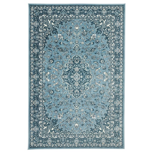 VEDBÄK rectangle floral rug, polypropylene