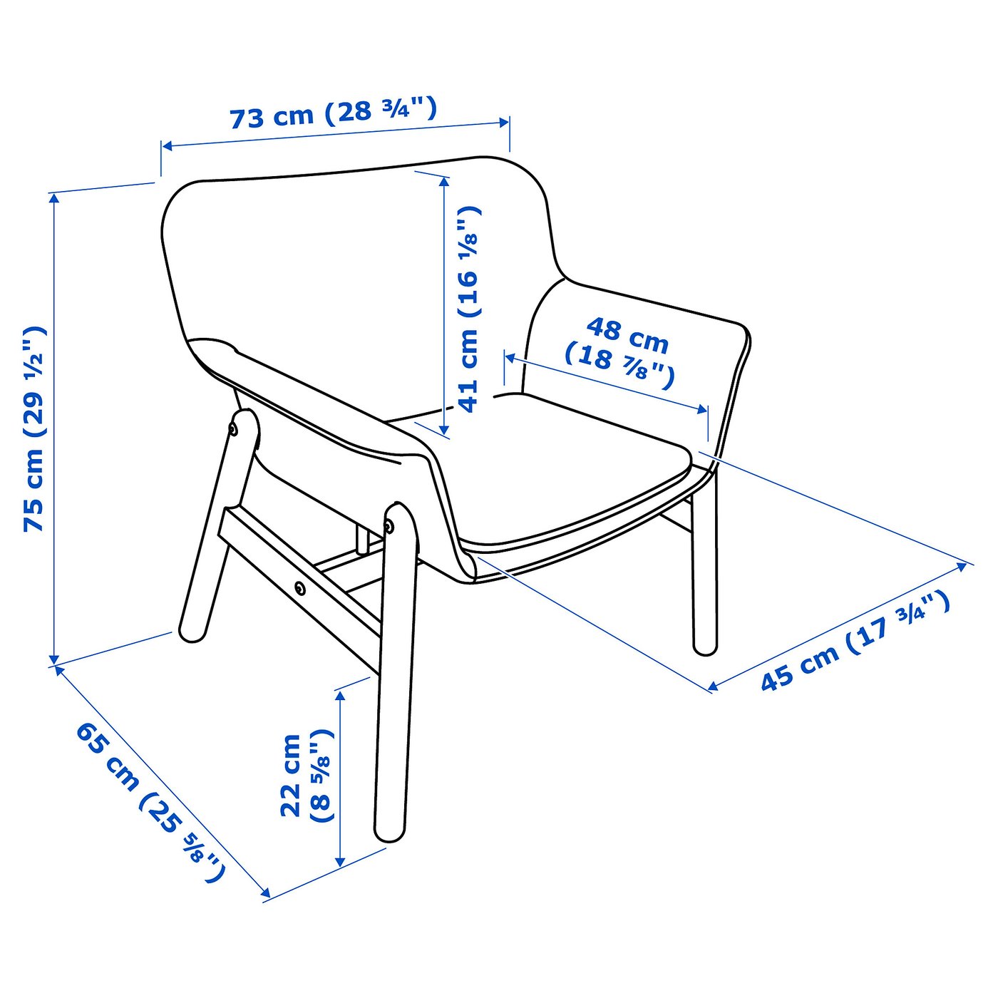VEDBO armchair, Gunnared blue - IKEA