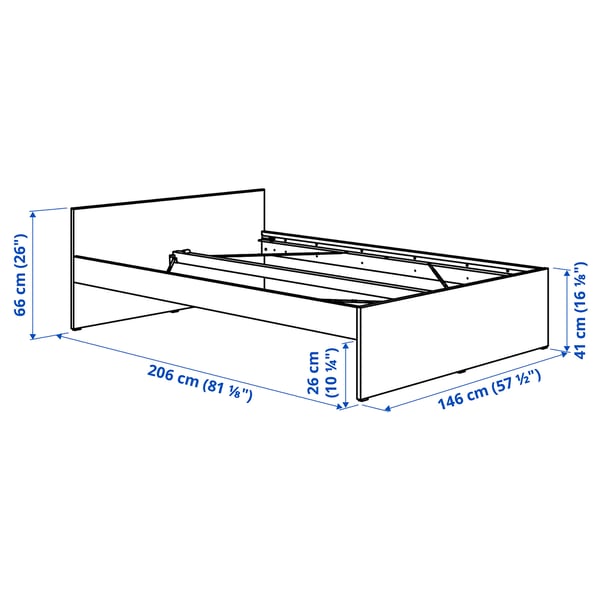 VIHALS Bed frame, white/Luröy, 140x200 cm