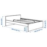 VIHALS Bed frame, white/Luröy, 140x200 cm