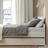 VIHALS Bed frame with 1 trundle bed, white/Luröy, 160x200 cm