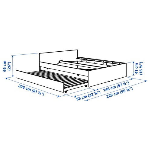 Illustration with measurements for the product: VIHALS.