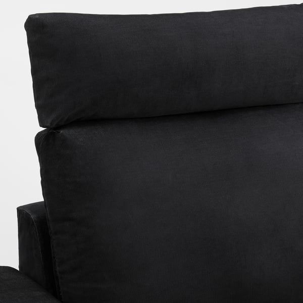 VIMLE 3-seat sofa with chaise longue, with headrest with wide armrests/Saxemara black-blue