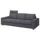 Option: VIMLE 3-seat sofa, with headrest with wide armrests/Gunnared medium grey