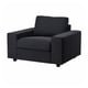 Option: VIMLE Armchair, with wide armrests/Saxemara black-blue
