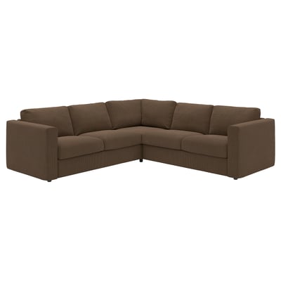 VIMLE Corner sofa, 4-seat, Mosshed dark brown