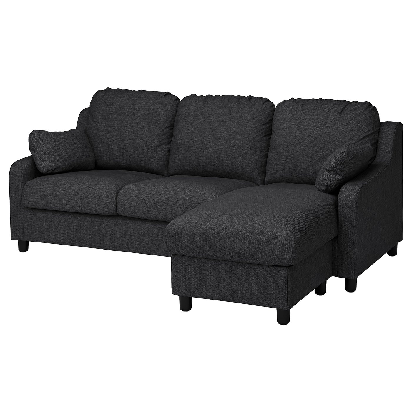 VINLIDEN 3-seat sofa with chaise longue, Hillared anthracite - IKEA