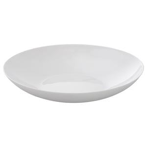 VITBLECKA white round bowl, made of tempered glass, simple and elegant design.