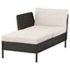 VITTSKÄR Modular chaise longue, with armrest outdoor/plastic rattan dark grey Frösön/Duvholmen beige