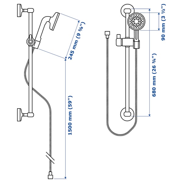 Illustration with measurements for the product: VOXNAN.