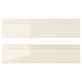 VOXTORP beige glossy drawer fronts, modern design, high-gloss finish, easy-clean, rectangular shapes.
