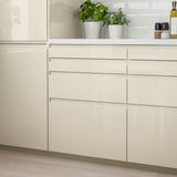 VOXTORP Drawer front, high-gloss light beige, 80x40 cm