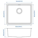 VRESJÖN Inset sink, 1 bowl, stainless steel, 54x44 cm