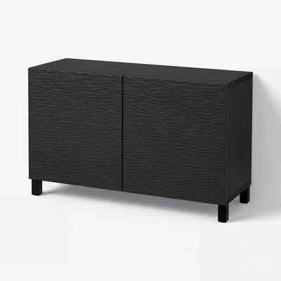 BESTÅ Combinaison rangement portes, brun noir/Laxviken/Stubbarp noir, 120x42x74 cm